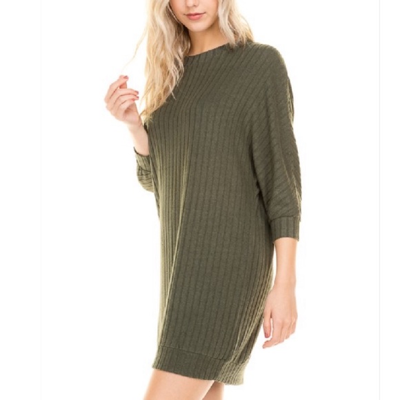 Olive sweater dress - Picture 2 of 4
